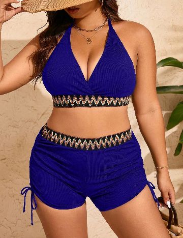 Costum de baie SHEIN CURVE, albastru