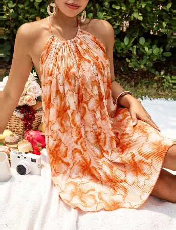 Rochie scurta SHEIN, portocaliu