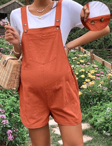 Salopeta SHEIN Maternity, caramiziu