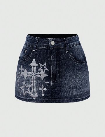 Fusta pantalon Romwe, albastru