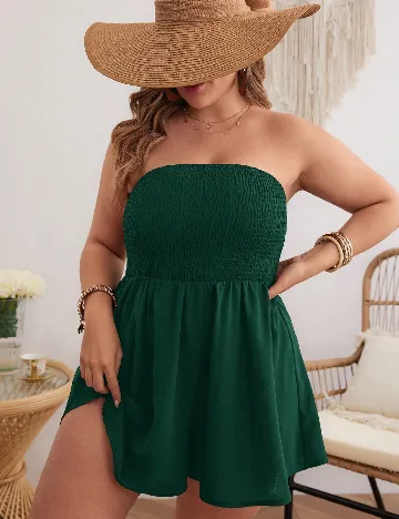 Salopeta SHEIN CURVE, verde inchis