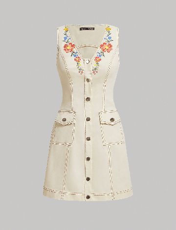 Rochie scurta SHEIN, crem