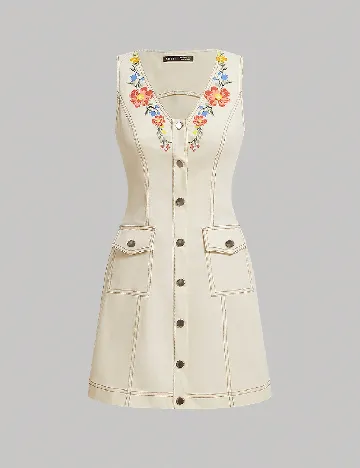 Rochie scurta SHEIN, crem