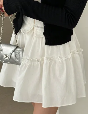 Fusta pantalon Dazy, alb