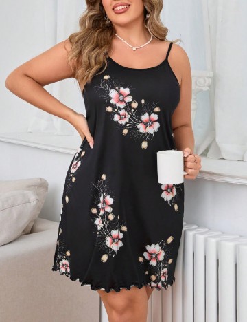 Rochie de noapte SHEIN CURVE, negru