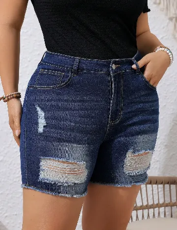 Pantaloni scurti SHEIN CURVE, albastru