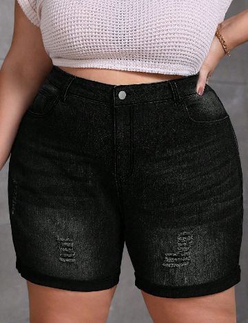 Pantaloni scurti SHEIN CURVE, negru