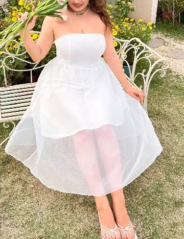 Rochie medie SHEIN CURVE, alb