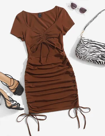 Rochie scurta SHEIN, maro