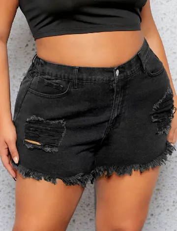 Pantaloni scurti SHEIN CURVE, negru