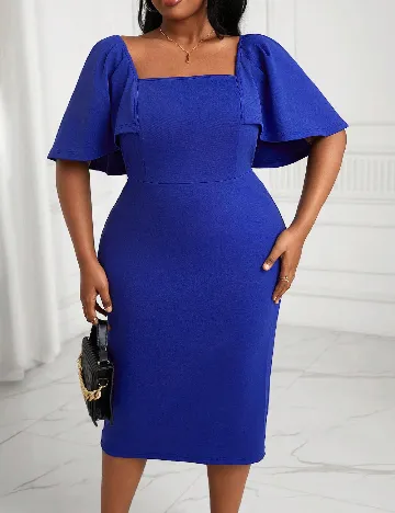 Rochie medie SHEIN CURVE, albastru