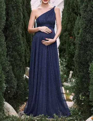 Rochie lunga Dress Alisa Maternity, bleumarin