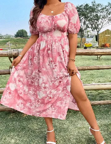 Rochie medie SHEIN CURVE, roz