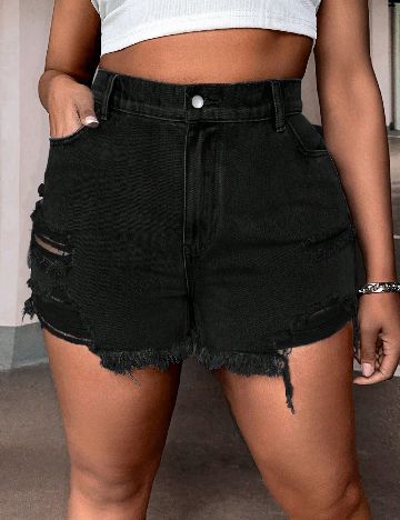 Pantaloni scurti SHEIN CURVE, negru