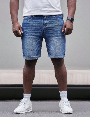 Pantaloni scurti SHEIN Plus Size Men, albastru