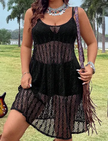 Rochie de plaja SHEIN CURVE, negru