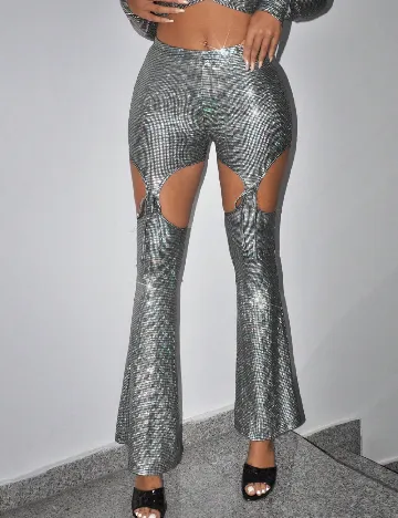 Pantaloni SHEIN, argintiu