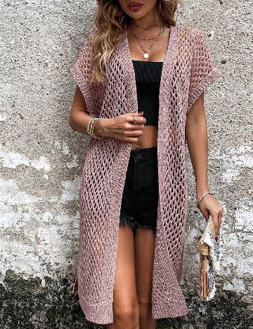 Kimono SHEIN, roz pudra inchis