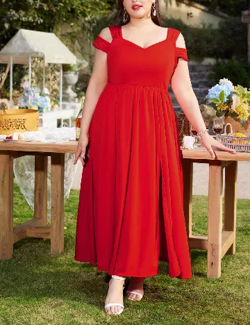 Rochie lunga SHEIN CURVE, rosu