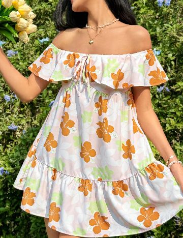 Rochie scurta SHEIN, floral print