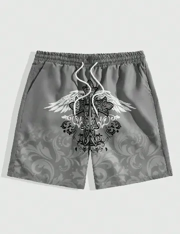 Pantaloni scurti Romwe, gri