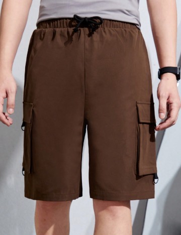 Pantaloni scurti Shein Kids, maro