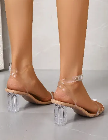 Sandale SHEIN, transparent/crem