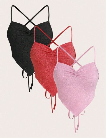 Set topuri 3 bucati SHEIN, mix culori