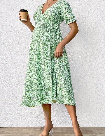 Rochie medie SHEIN Maternity, verde