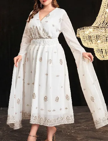 Rochie lunga SHEIN CURVE, alb