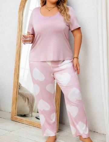 Pijama SHEIN CURVE, roz