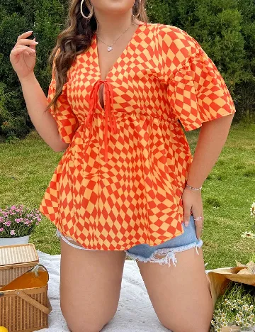 Bluza SHEIN CURVE, portocaliu/galben