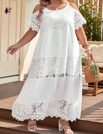 Rochie lunga SHEIN CURVE, alb