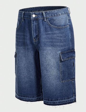 Pantaloni scurti SHEIN, albastru