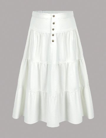 Fusta SHEIN CURVE, alb