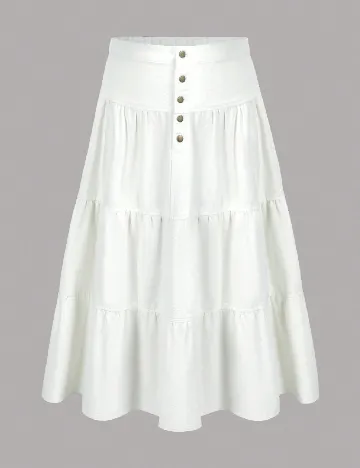 Fusta SHEIN CURVE, alb