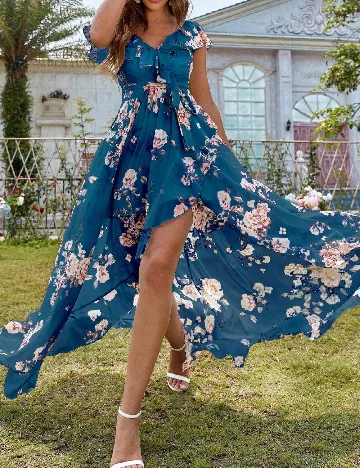 Rochie lunga UNITHORSE, albastru