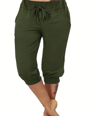 Pantaloni trei sferturi SHEIN CURVE, kaki