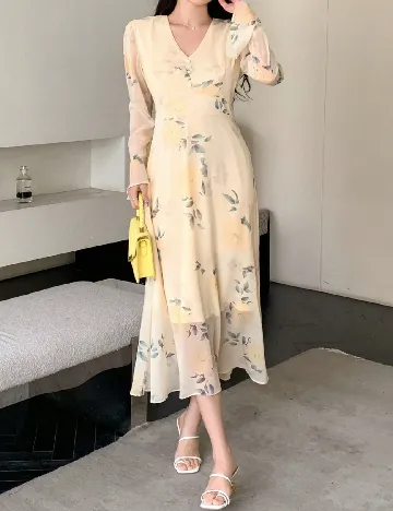 Rochie medie Dazy, galben