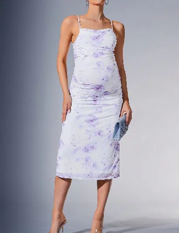 Rochie medie SHEIN Maternity, alb