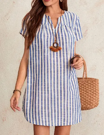 Rochie scurta Emery Rose, albastru