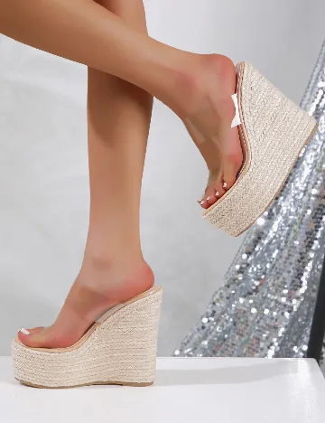 Saboti SHEIN, transparent/crem