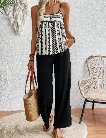 Compleu SHEIN, alb/negru