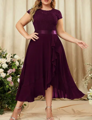 Rochie medie Miusol Plus Size, mov