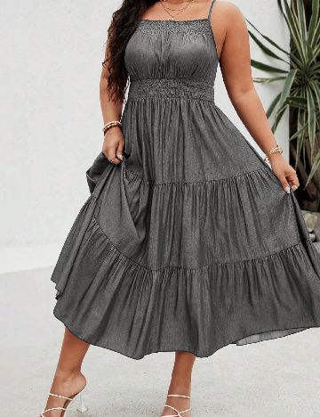 Rochie lunga SHEIN CURVE, gri