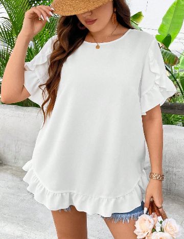 Bluza SHEIN CURVE, alb