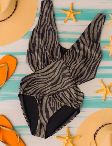 Costum de baie SHEIN CURVE, kaki