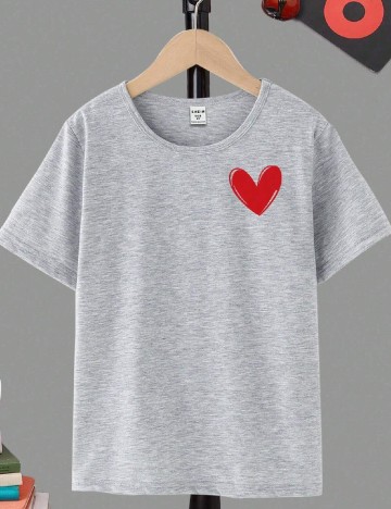 Tricou Shein Kids, gri