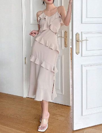 Rochie medie Dazy, crem