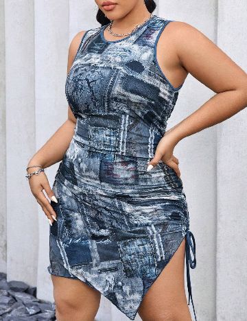 Rochie scurta SHEIN CURVE, albastru